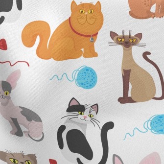 Cats Like Yarn Balls Stretch Ponte