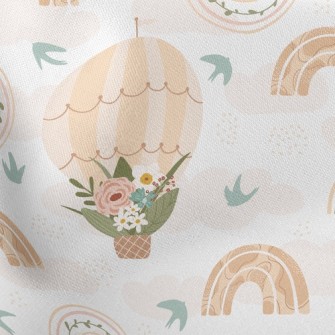Flower Decorated Hot Air Ballo Stretch Ponte