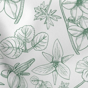 Line Drawing Big Flowers Stretch Ponte