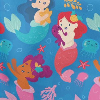 Mermaid Princess And Jellyfish Stretch Ponte