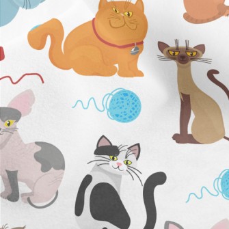 Cats Like Yarn Balls Micro Fleece