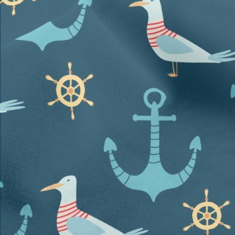 Sailor Seagull And Anchor Micro Fleece