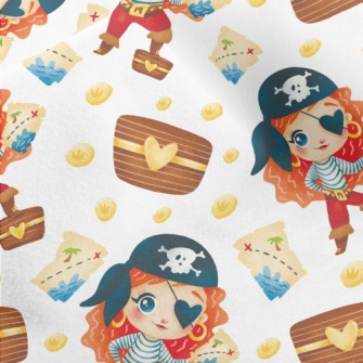 Cute Loving Pirate Girl Micro Fleece