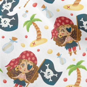 Playful One-eyed Female Pirate Micro Fleece