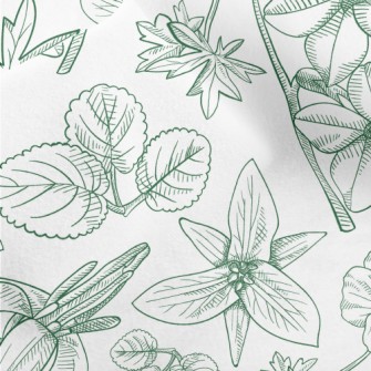 Line Drawing Big Flowers Micro Fleece