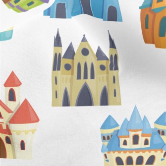 Colorful Ancient Castle Micro Fleece