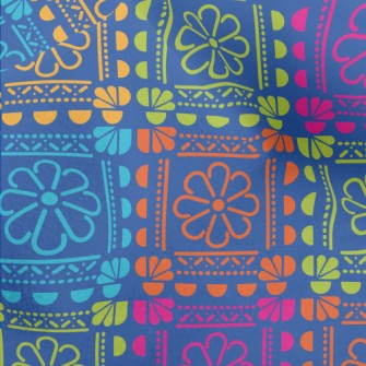 Bright Flower Tile Style Micro Fleece