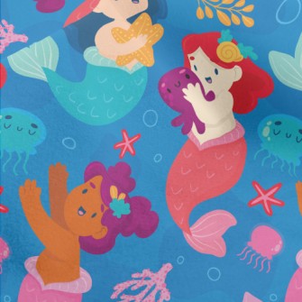 Mermaid Princess And Jellyfish Micro Fleece