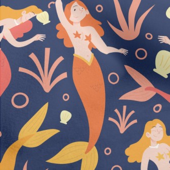 Elegantly Playing Mermaid Micro Fleece