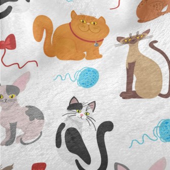 Cats Like Yarn Balls Minky