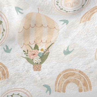 Flower Decorated Hot Air Ballo Minky