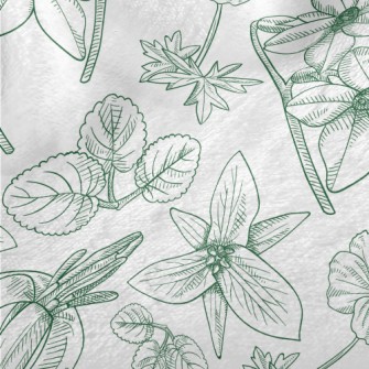 Line Drawing Big Flowers Minky