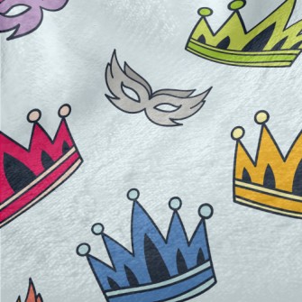 Colorful Crowns And Masks Minky