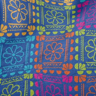 Bright Flower Tile Style Minky