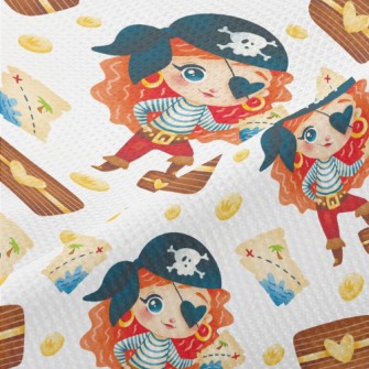 Cute Loving Pirate Girl Piqué