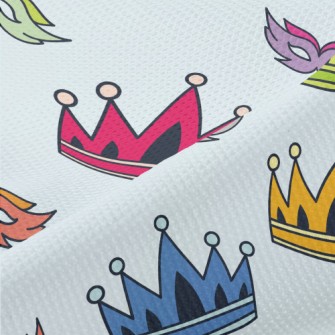 Colorful Crowns And Masks Piqué