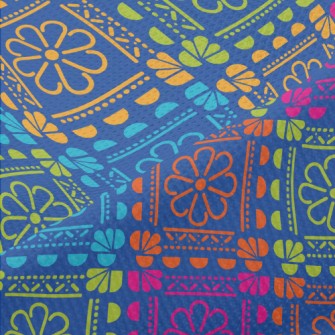 Bright Flower Tile Style Piqué