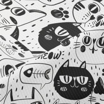 Funny Expression Cat Face Piqué