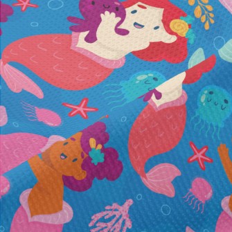 Mermaid Princess And Jellyfish Piqué