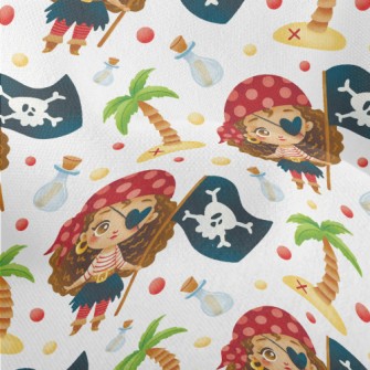 Playful One-eyed Female Pirate Lightweight Performance Linen