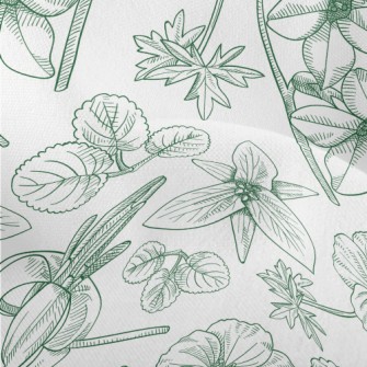 Line Drawing Big Flowers Lightweight Performance Linen