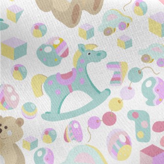 Colorful Children's Toys Jersey Backed Fleece