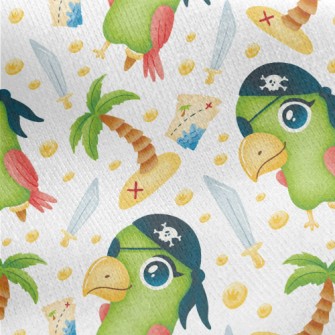 One-eyed Pirate Parrot Jersey Backed Fleece