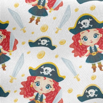 Girl Dressed Up As A Pirate Jersey Backed Fleece
