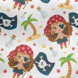 Playful One-eyed Female Pirate Jersey Backed Fleece