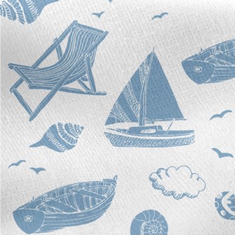 Boat Sailing Lighthouse Jersey Backed Fleece