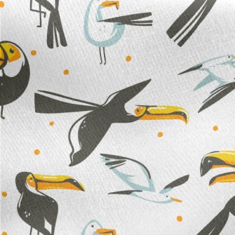 Toucan And Seagull Jersey Backed Fleece