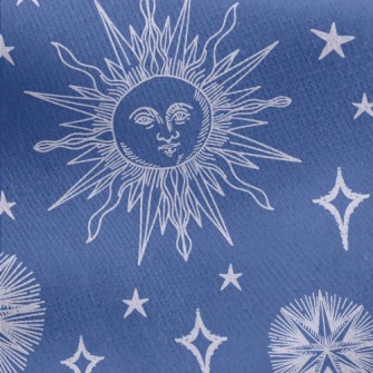 Classical Sun Moon Stars Jersey Backed Fleece