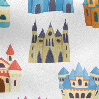 Colorful Ancient Castle Jersey Backed Fleece