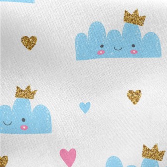 Smile Crown Clouds Jersey Backed Fleece
