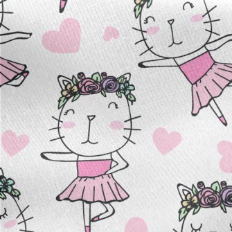 Beautiful Cat Dancing Ballet Jersey Backed Fleece