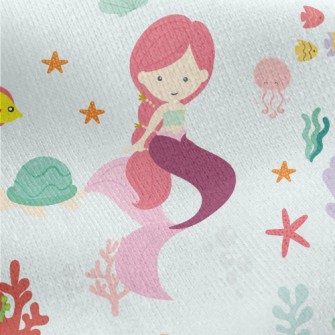 Underwater World Mermaid Jersey Backed Fleece