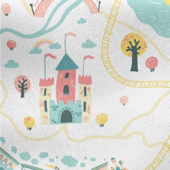 Childlike And Cute Castle Jersey Backed Fleece