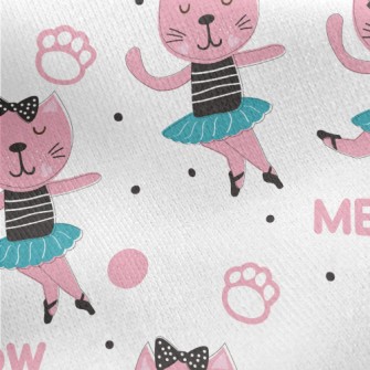 Elegant Ballet Cat Jersey Backed Fleece