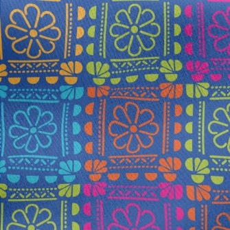 Bright Flower Tile Style Jersey Backed Fleece