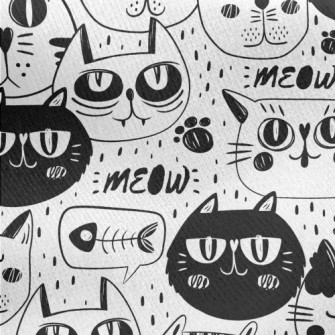 Funny Expression Cat Face Jersey Backed Fleece