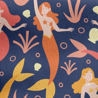 Elegantly Playing Mermaid Jersey Backed Fleece