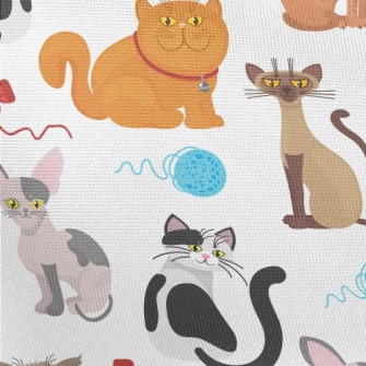 Cats Like Yarn Balls Pongee