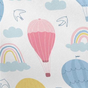 Rainbow And Hot Air Balloon Pongee