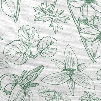 Line Drawing Big Flowers Pongee