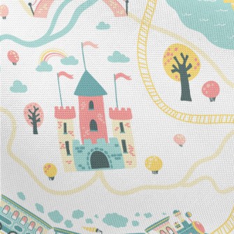 Childlike And Cute Castle Pongee