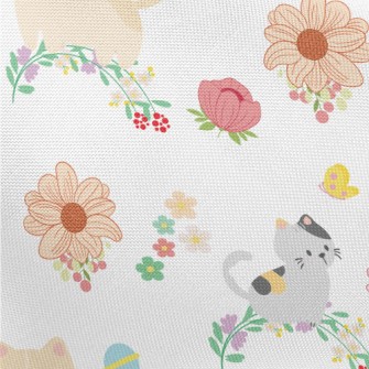 Chasing Flower Cat Pongee