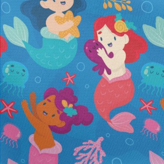 Mermaid Princess And Jellyfish Pongee