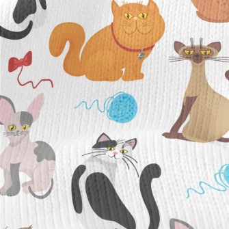 Cats Like Yarn Balls Stretch Jersey