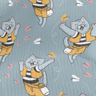 Cat Chasing Butterfly Stretch Jersey