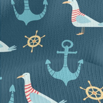 Sailor Seagull And Anchor Stretch Jersey